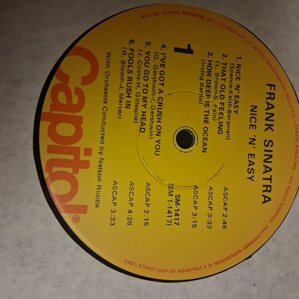Nice 'n' Easy Vinyl Record FRANK SINATRA LP - Picture 4 of 4
